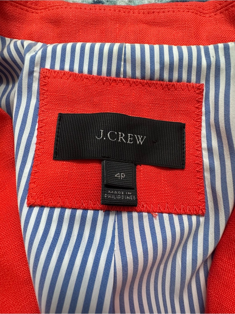 J.Crew Rhodes Linen Blazer Red Orange Gold Button Preppy Office Acadamia 4P - Picture 4 of 11